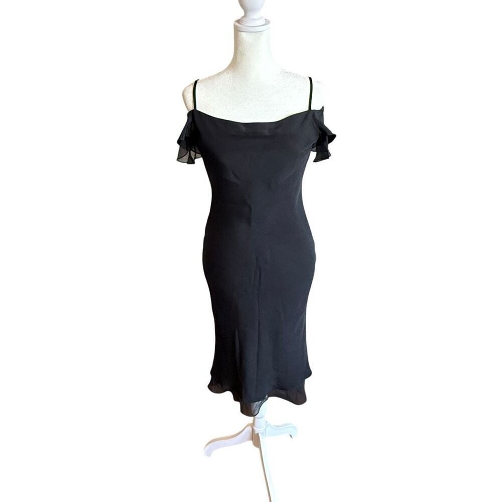 Flores & Flores 100% silk black cocktail dress size 2